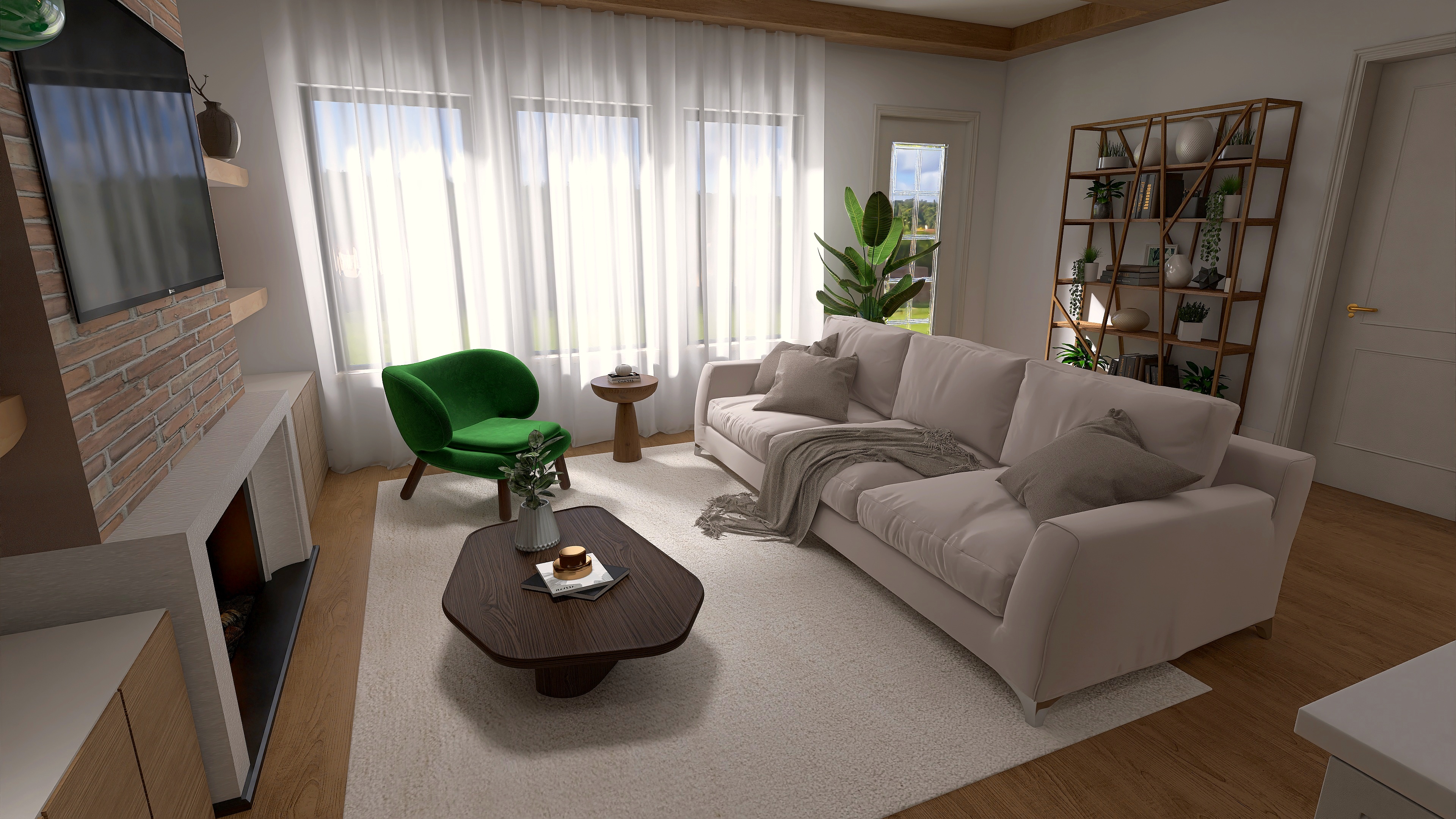 Warm living room designed by Soler